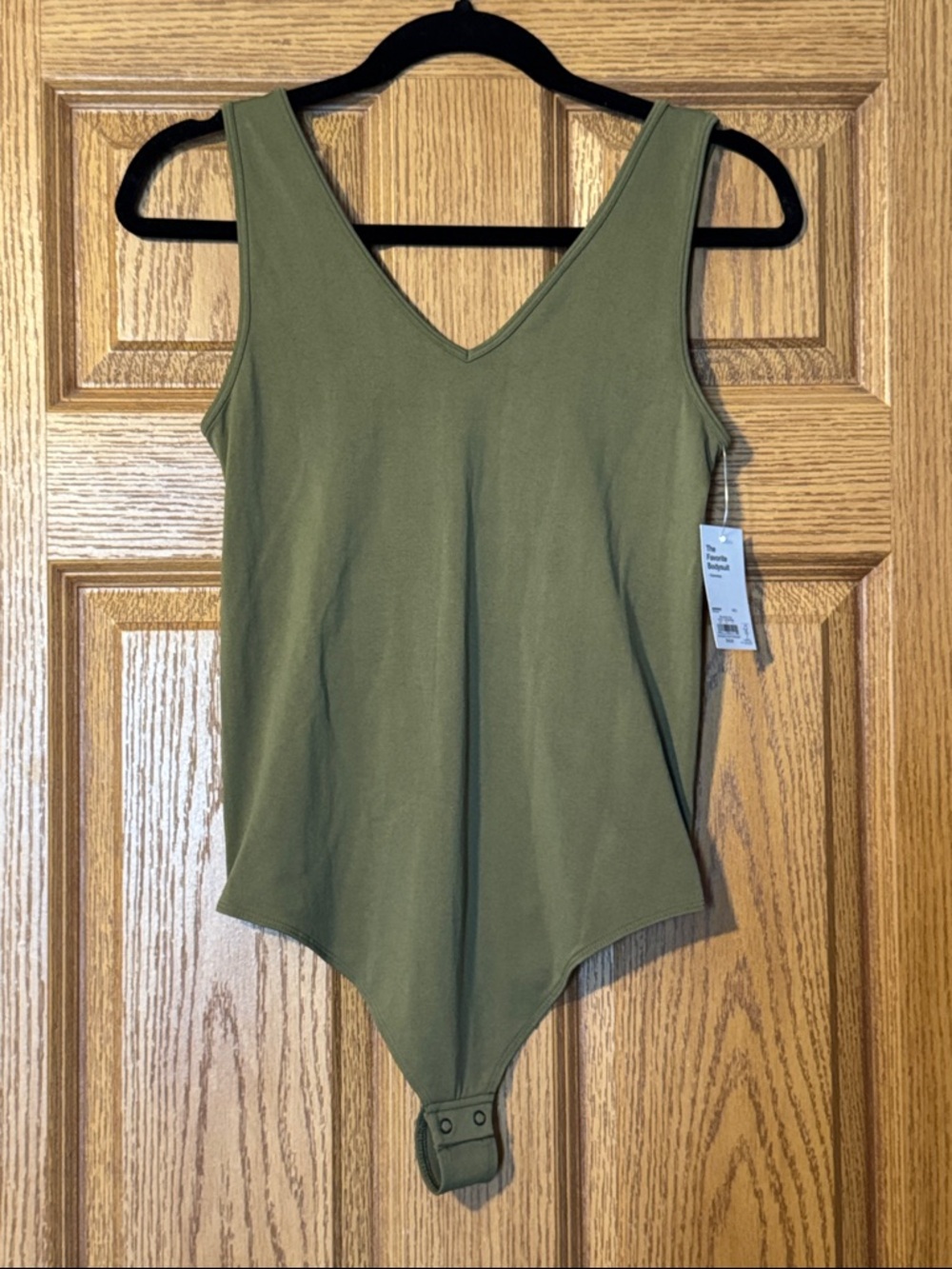 SO Olive V-Neck Sleeveless Bodysuit